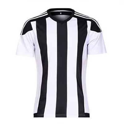 ストライプユニフォーム 白 黒 サッカー オリジナルプリント オリジナルtシャツのアラボー